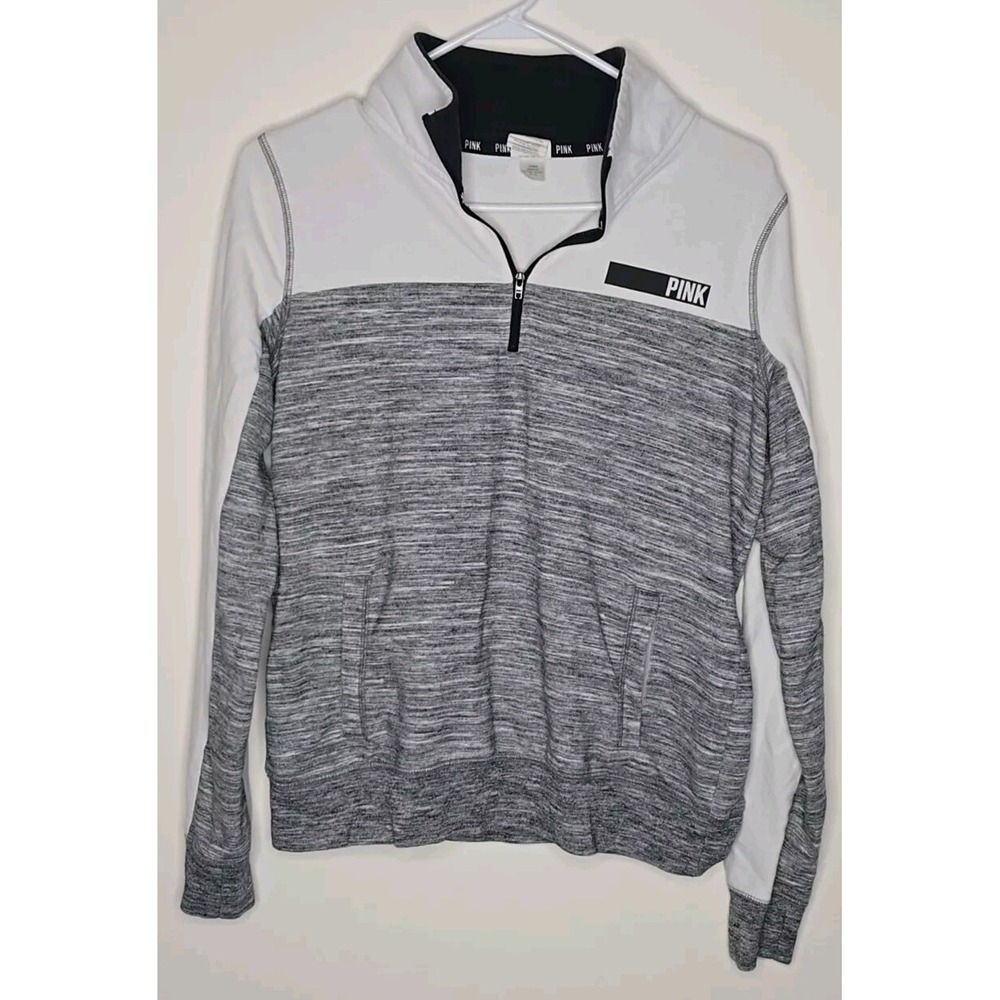Victoria's Secret Pink Pullover Jacket Womens Quarter Zip Athleisure Rockability